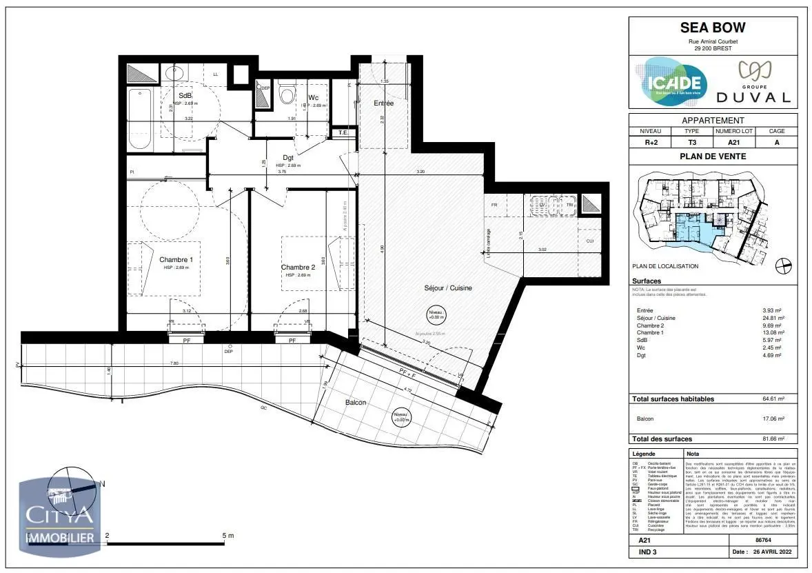 Photo 6 Appartement 3 pièces 64.61m²
