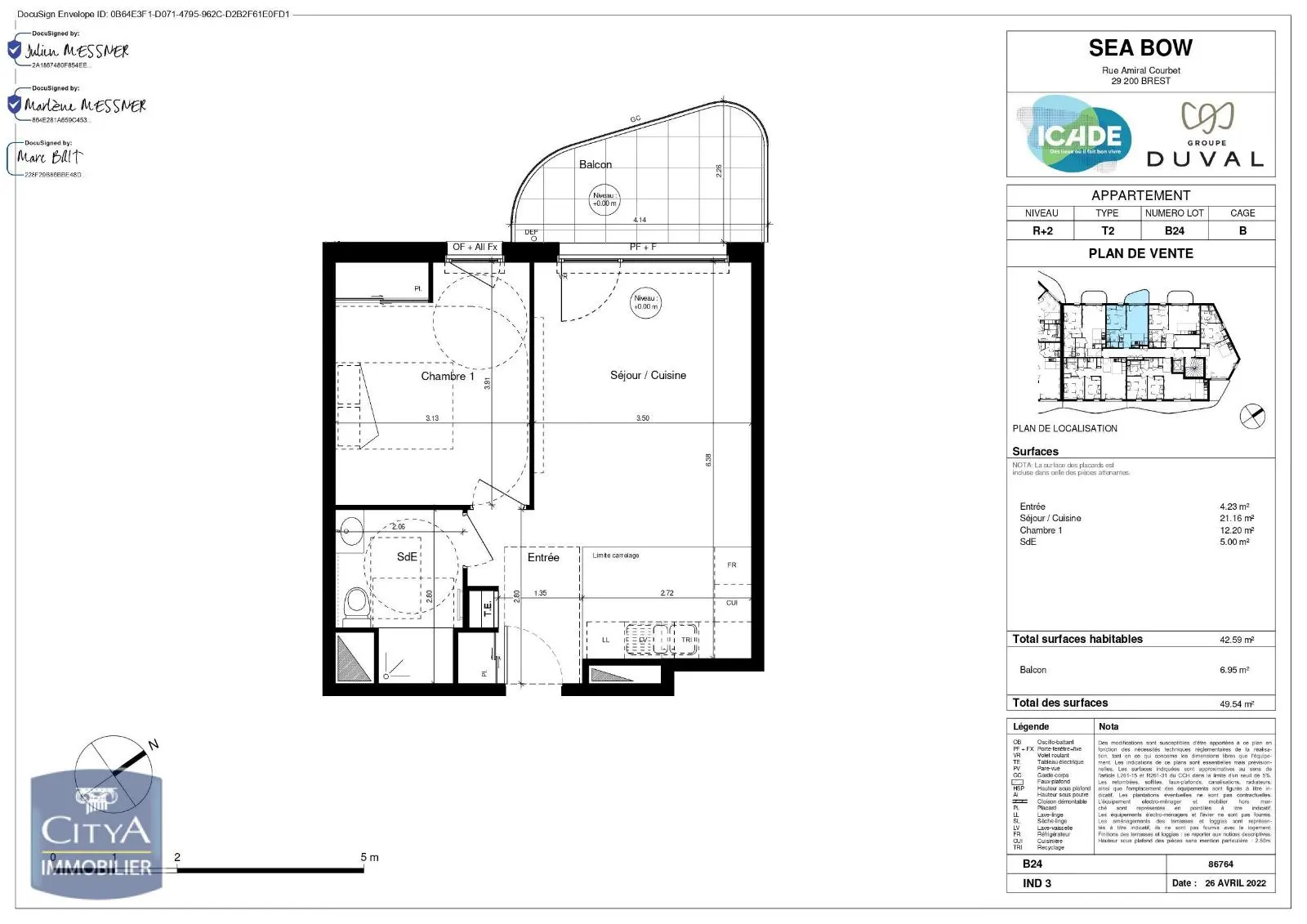 Photo 2 Appartement 2 pièces 42.59m²