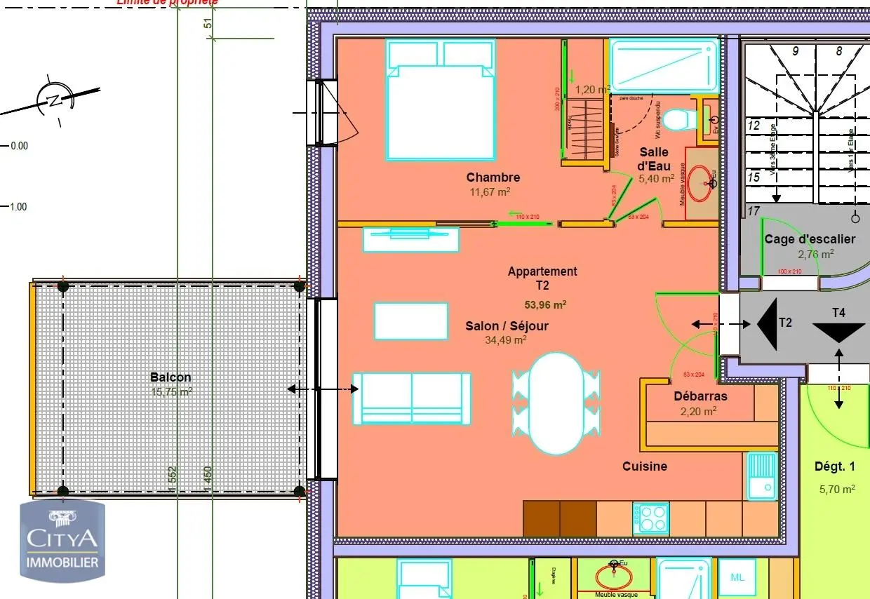 Photo 4 Appartement 2 pièces 54m²