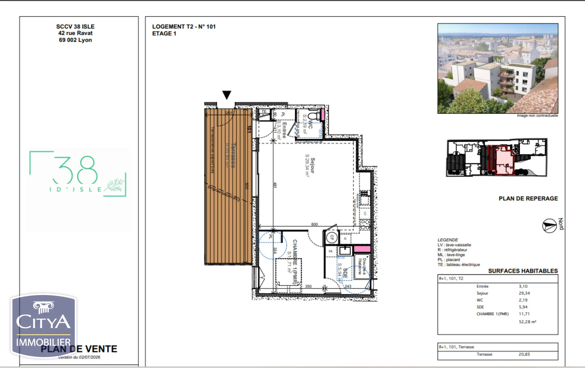 Photo 1 Appartement 2 pièces 52.33m²