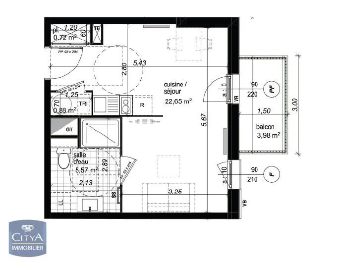 Photo 2 pour Appartement 1 pièce 29.57m² Photo 2 Appartement 1 pièce 29.57m²