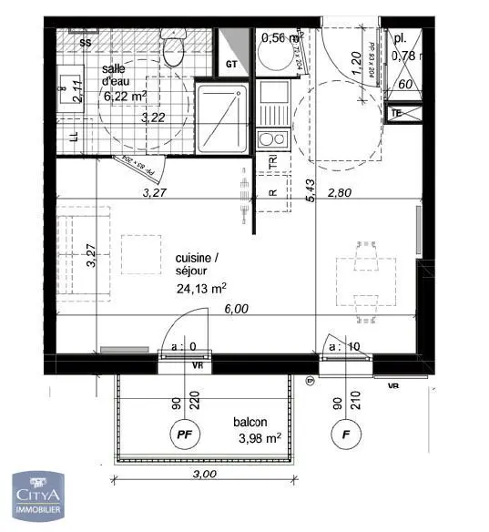 Photo 2 Appartement 1 pièce 31.69m²