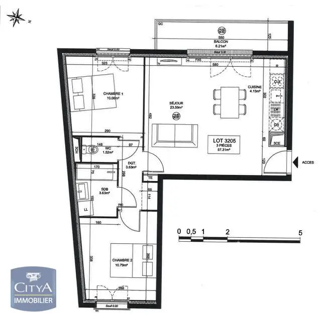 Photo 6 Appartement 3 pièces 57.31m²