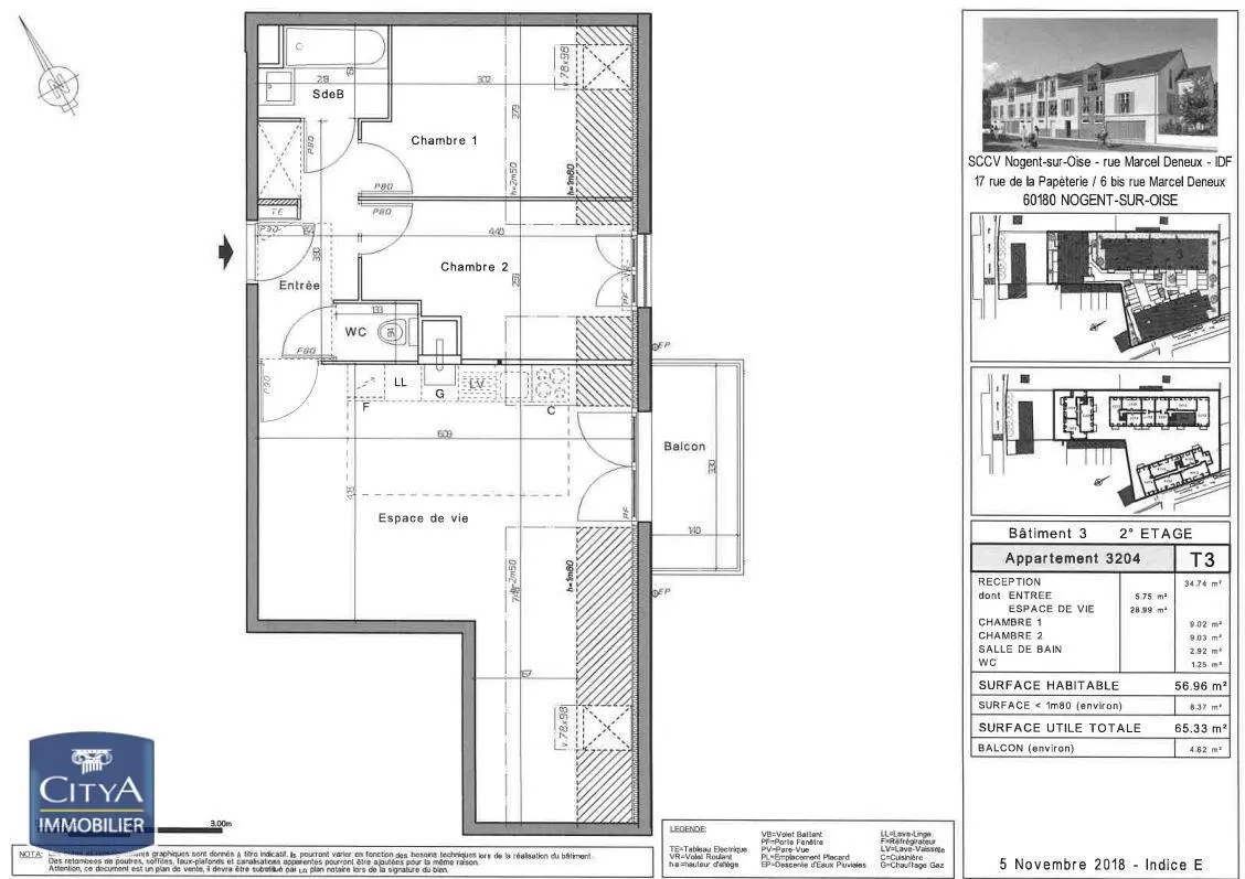 Photo 8 Appartement 3 pièces 56.96m²