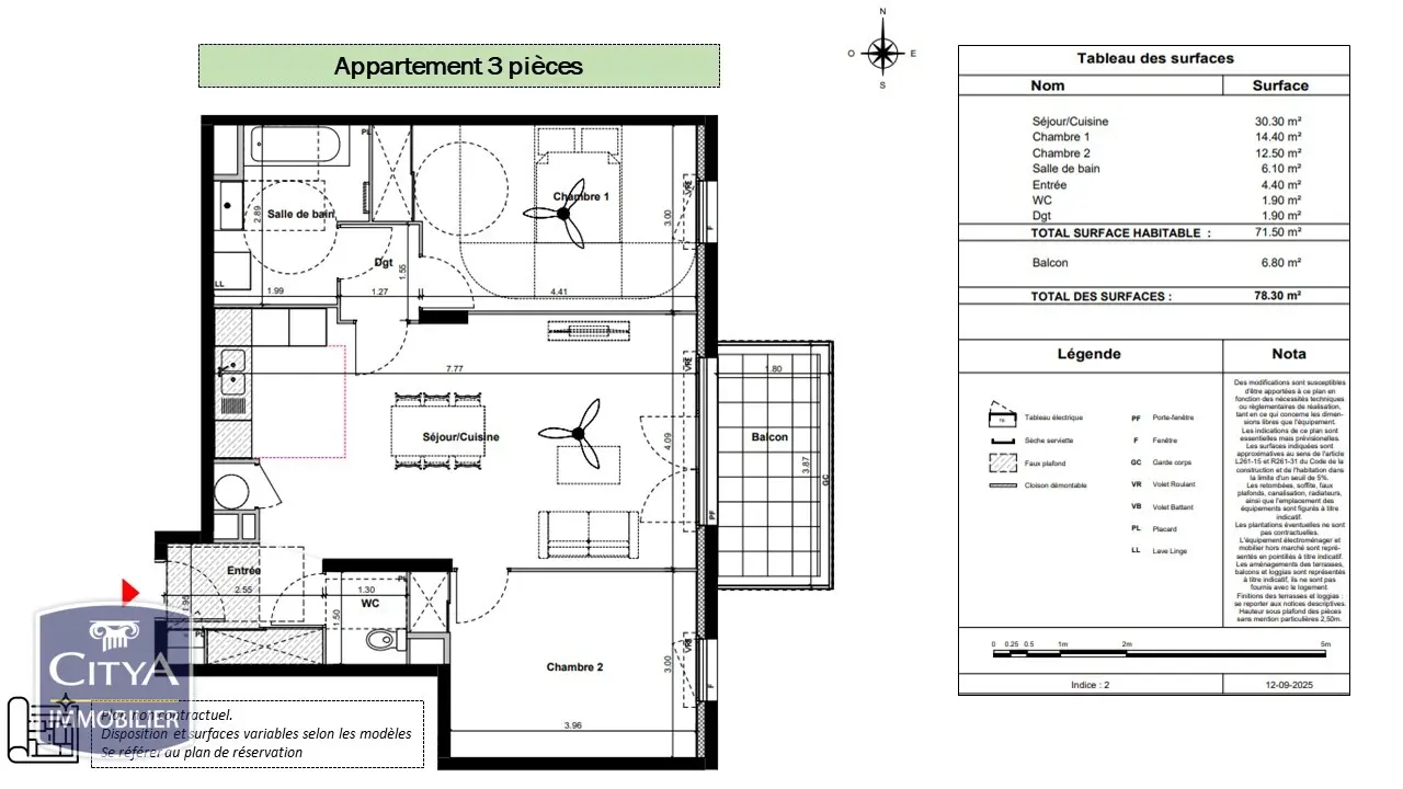 Photo 3 Appartement 3 pièces 51m²