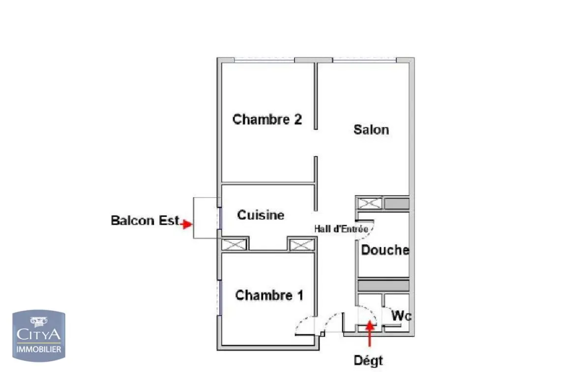 Photo 2 Appartement 3 pièces 58.04m²