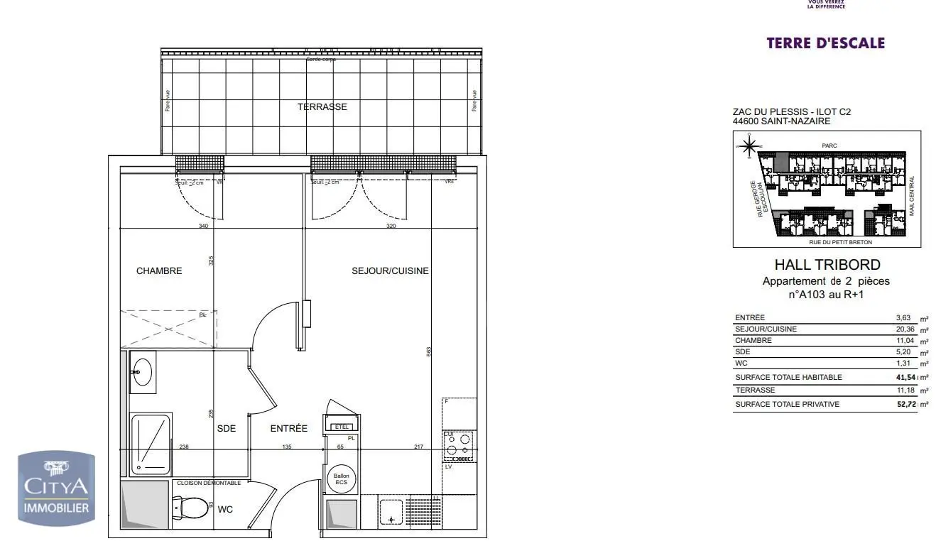 Photo 2 Appartement 2 pièces 41.54m²