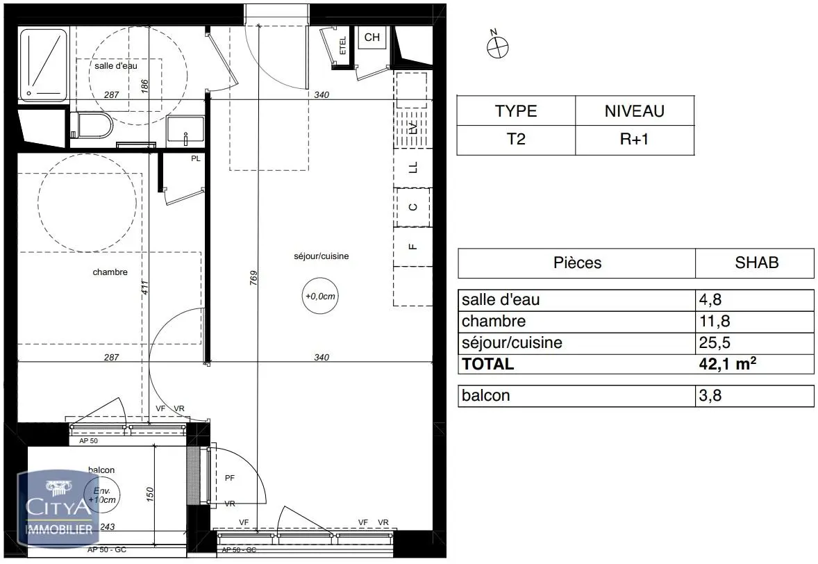 Photo 2 Appartement 2 pièces 42.1m²