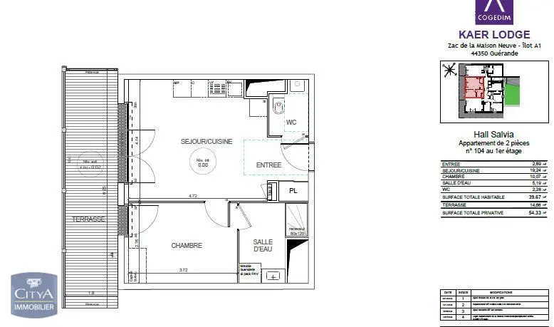 Photo 2 Appartement 2 pièces 39.67m²