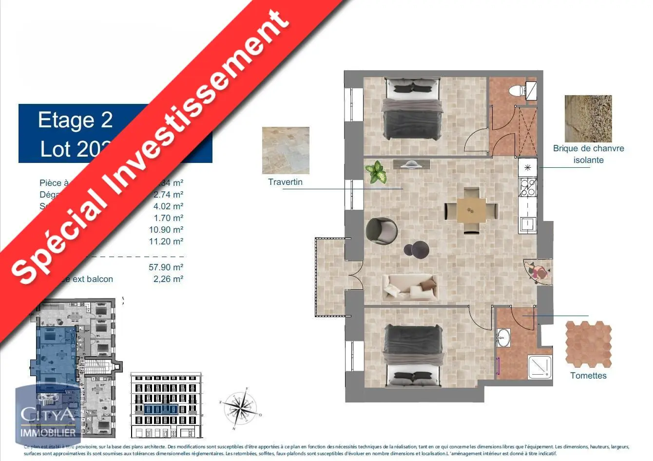 Photo 1 Appartement 3 pièces 57.9m²