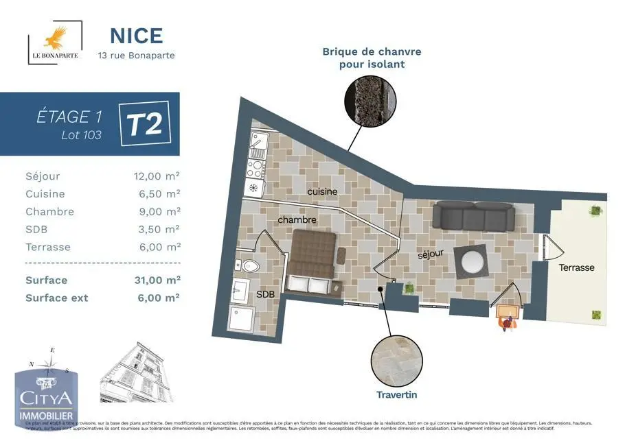 Photo 2 Appartement 2 pièces 31m²