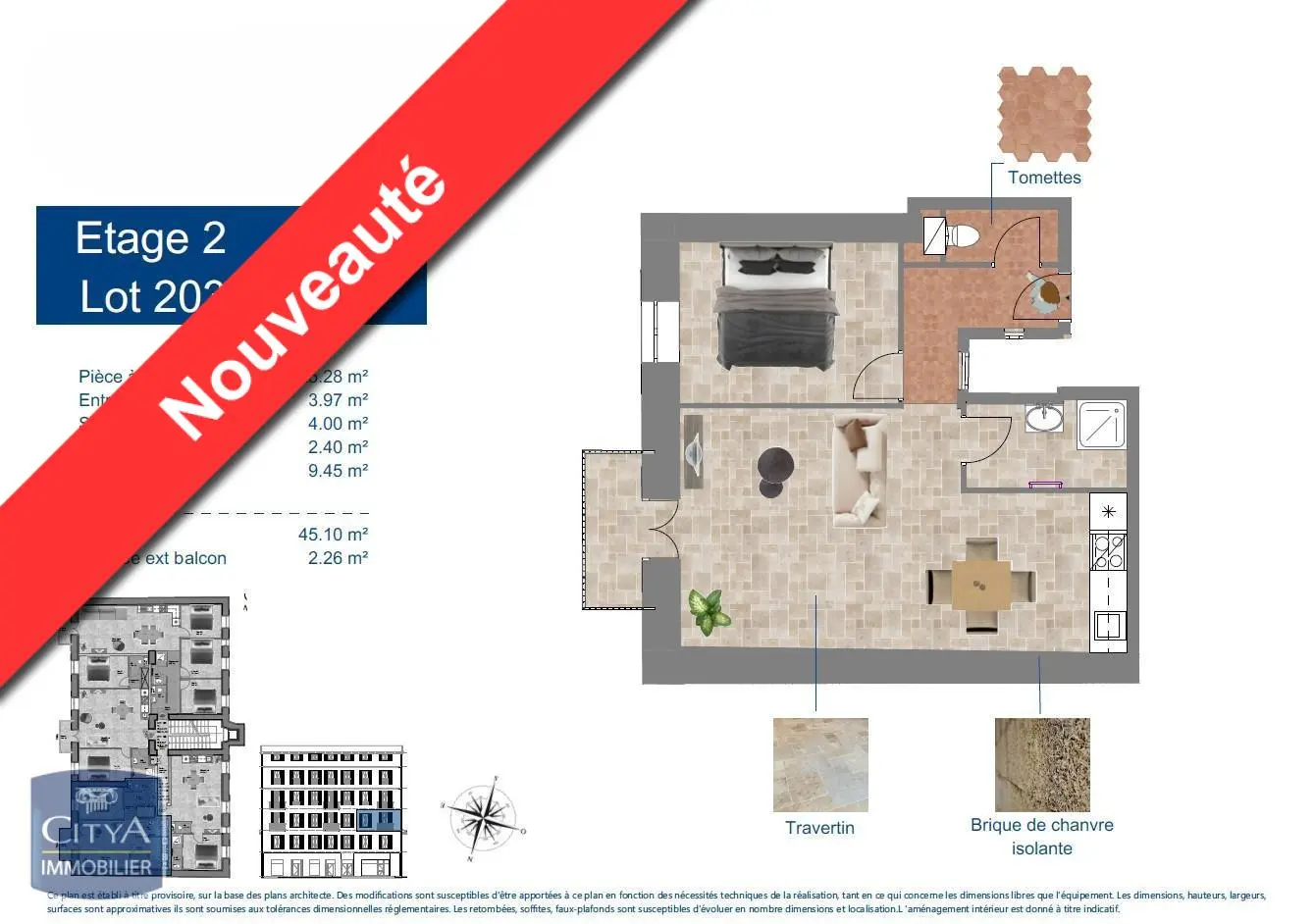 Photo 1 Appartement 2 pièces 45.1m²