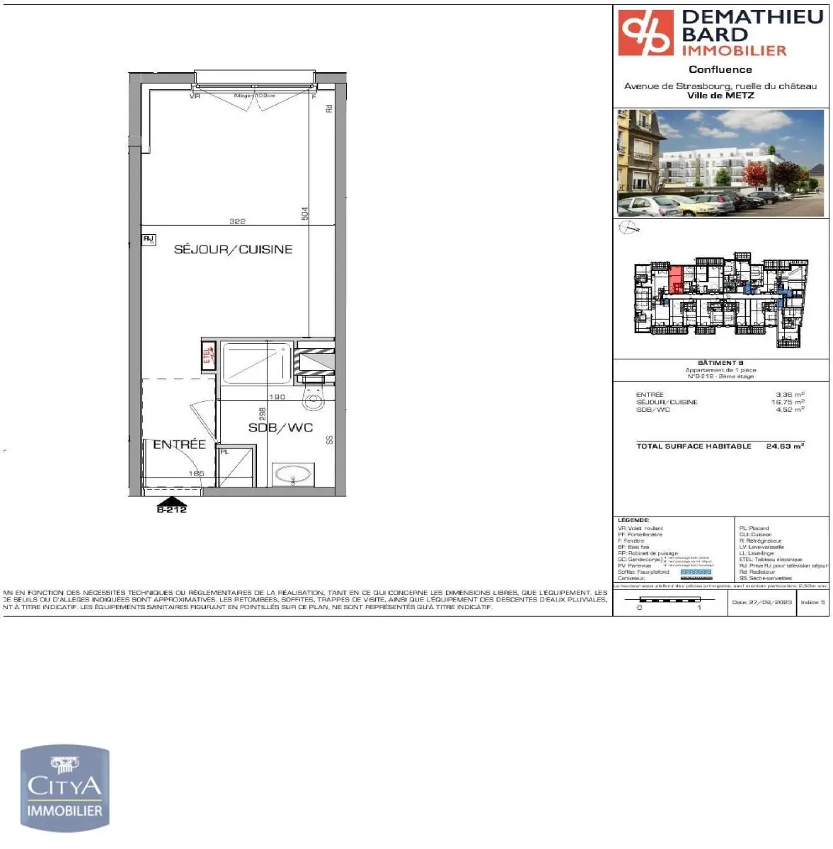 Photo 1 Appartement 1 pièce 24.63m²