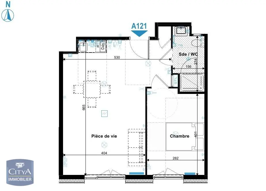 Photo 1 Appartement 2 pièces 45.73m²