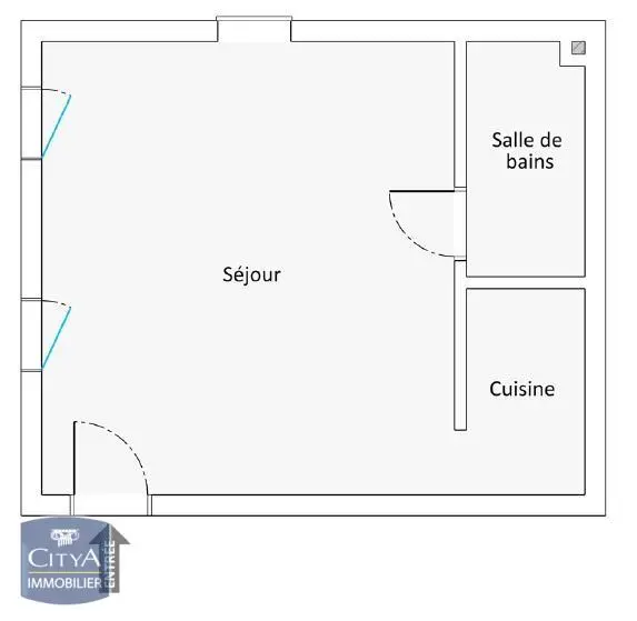 Photo 1 Appartement 1 pièce 24.58m²