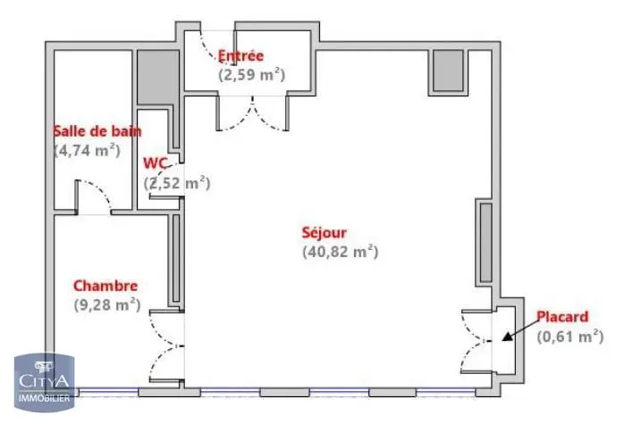 Photo 1 Appartement 2 pièces 59.5m²