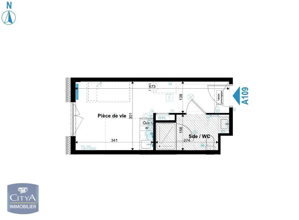 Photo 1 Appartement 1 pièce 19.2m²