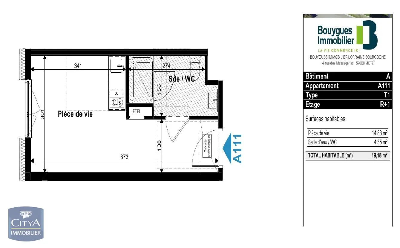 Photo 10 Appartement 1 pièce 19.18m²