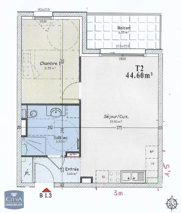 Photo 2 Appartement 2 pièces 44.6m²