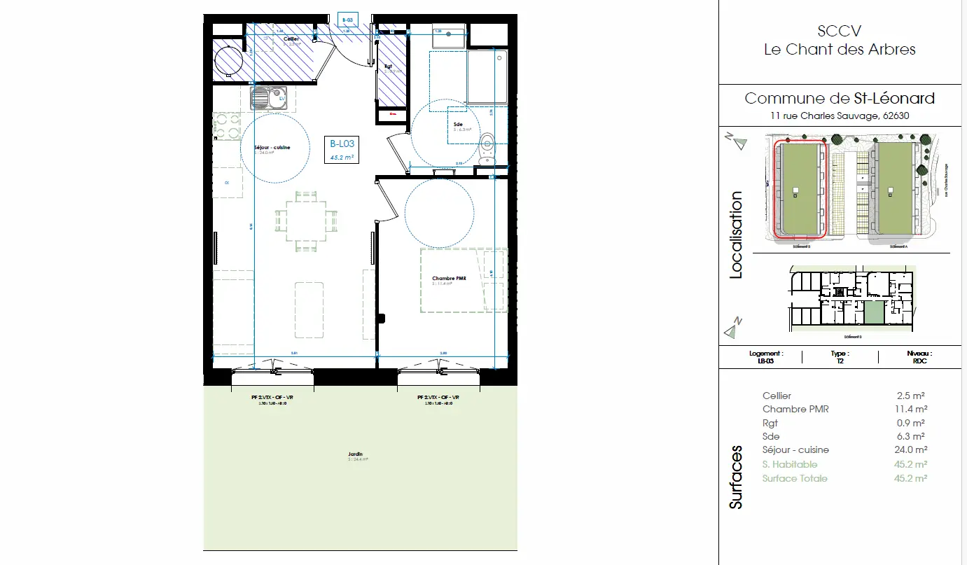 Photo 3 Appartement 2 pièces 45.2m²