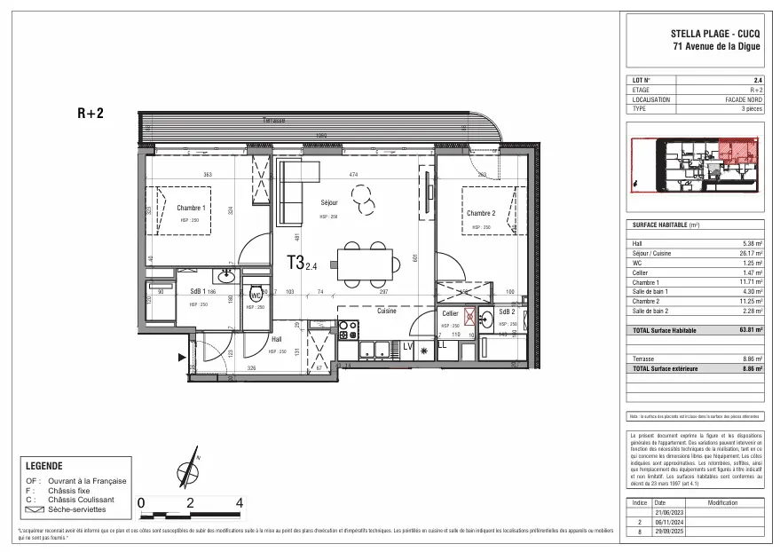 Photo 3 Appartement 3 pièces 63.92m²